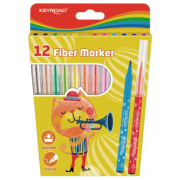 Sada popisovačov KEYROAD Fiber Marker, 12 ks mix farieb
